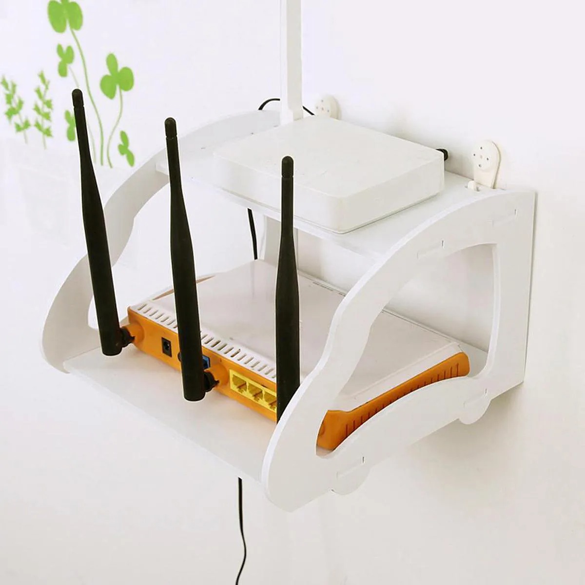 High Quality PVC Tarpaulin Double Layer Wall Mounted Shelf Stand for Wifi Modem Router